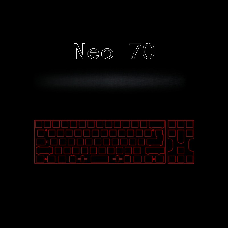 Crepe Pan Carbon - Pelat Posisi Keyboard Neo70 Kustom dari