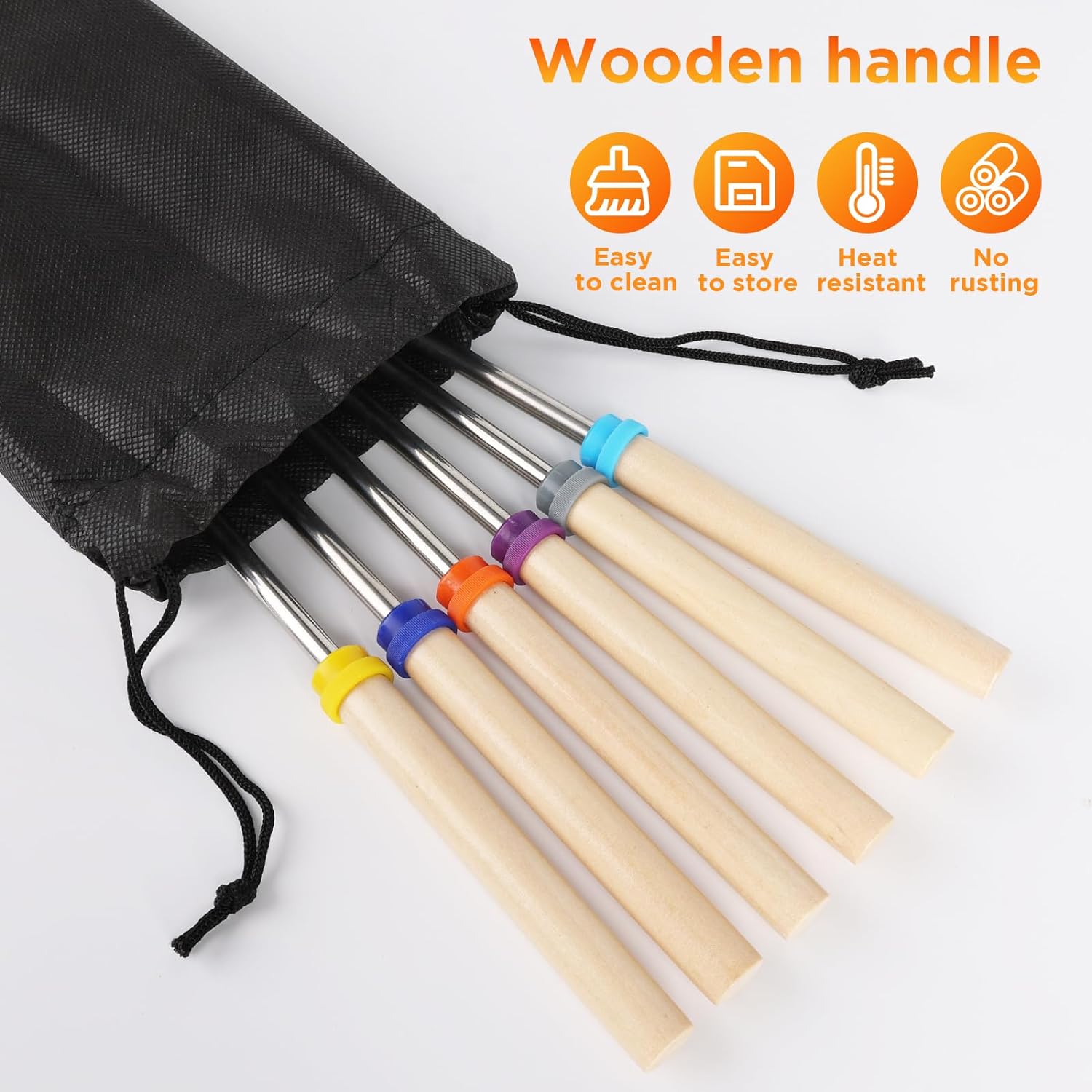 6 buah garpu barbekyu teleskop - Corn Dog Stick ulasan dan harga